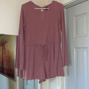 Francesca’s Mauve/Pink Long Sleeve Romper